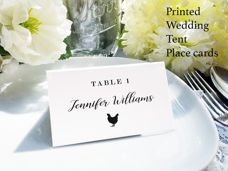 Wedding Meal Choice Tent Cards Escort Card With Food Choices Etsy