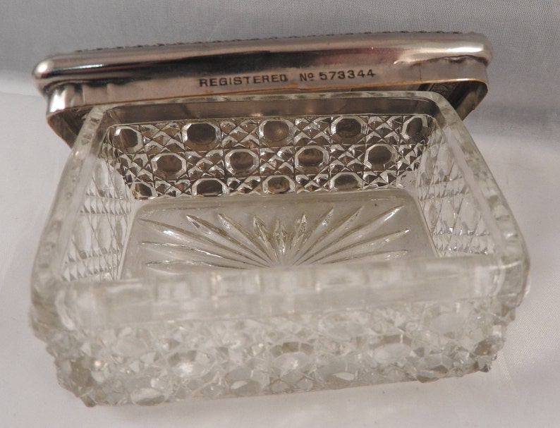 Vintage Crystal Glass Trinket Box With Silver Decorated Lid Etsy UK