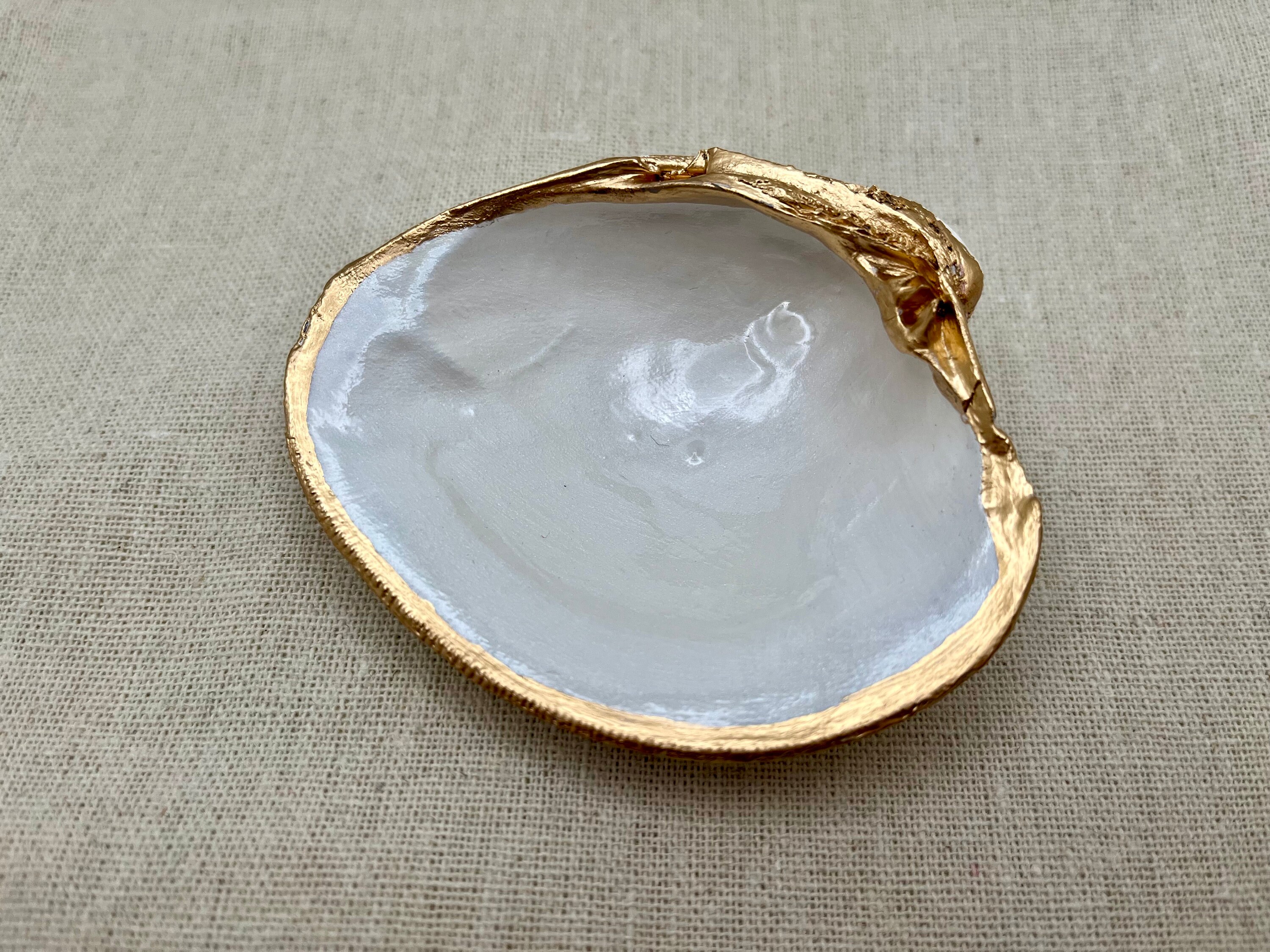 Pearl White Clam Shell Decor, Ring Trinket Dish, Coastal Decor, Gift ...