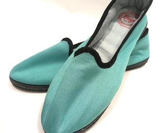 Venetian Women's Slippers on Rubelli fabric,Liverpool ,col. Tiffany, Handmade in Italy