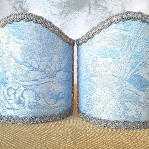 Venetian Lampshades on Rubelli fabric – Barbarigo Celeste pattern - Handmade in Italy