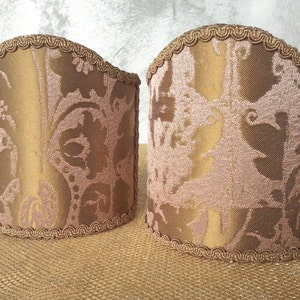 Venetian Lampshades on Rubelli fabric – Gritti Legno di Rosa pattern - Handmade in Italy