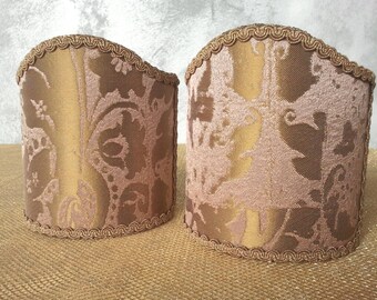 Venetian Lampshades on Rubelli fabric – Gritti Legno di Rosa pattern - Handmade in Italy