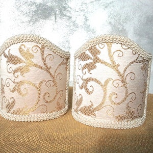 Venetian Lampshades on Rubelli fabric – Giambellino Avorio pattern - Handmade in Italy