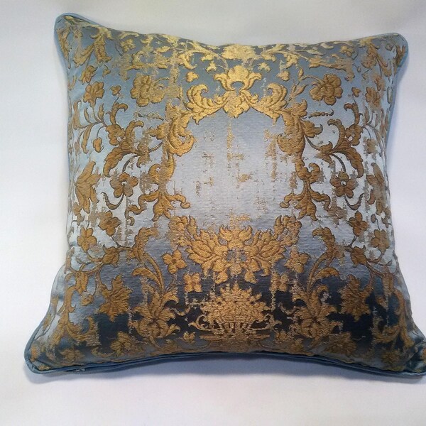 Venetian cushion on Rubelli fabric, Les Indes Galantes Cielo pattern, Handmade in Italy