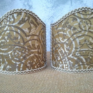 Venetian Lampshades on Rubelli fabric – Argia Bronzo pattern - Handmade in Italy