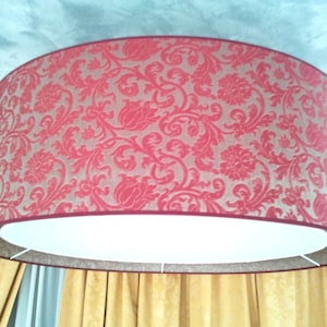 Suspension Lampshade on Rubelli fabric - Semper Augustus Rubino pattern – Handmade in Italy