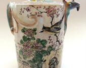 Antique RARE Chinese Japanese POTTERY-Ceramic tea pot w 3 Qilongs DRAGONS
