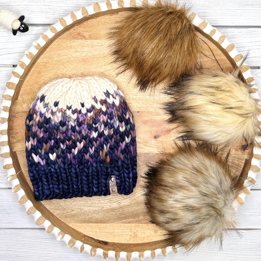 Adult S / Child Merino Wool Hat, Luxury Chunky Hand Knit  display picture 1
