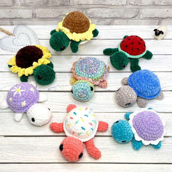 Crocheted Soft & Cuddly Turtle Stuffy, Cute Birthday Gift for Kids or Adults, Turtle Lover Gift, Plushie Gift for Child or Grandchild