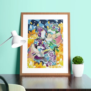 Ace/Aro Flower Party Print A4 350GSM Recycled Uncoated Cartridge Art Print image 2