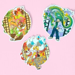 Hikaru no Go Spirit Partner Sticker Set 4 Gloss Vinyl Hikago Sticker Set of 3 image 2