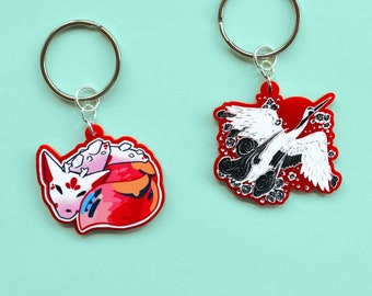 Wildflife Animal Charms (porte-clés en acrylique rouge de 1,5 po)