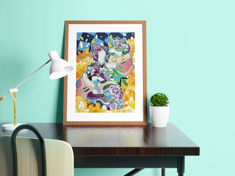 Ace/Aro Flower Party Print A4 350GSM Recycled Uncoated Cartridge Art Print image 2