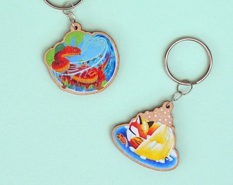 Wildlife Animal Charms (1.5" Plywood Keyring)