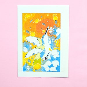 Humming Bird Honey Risoprint A6 200GSM riciclato 'Natural White' cartuccia Art Print Set di 8 Acacia
