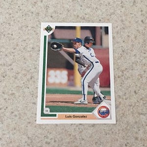 Luis Gonzalez MLB Rookie Trading Card - nieuwstaat RC - door 1991 bovendek - zeer goede honkballer & D-Backs Coach