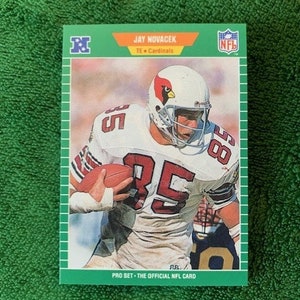 Jay Novacek NFL Rookie Trading Card - Mint Condition RC - Très bon joueur de football des Dallas Cowboys Cardinals - par 1989 vintage Pro Set Card
