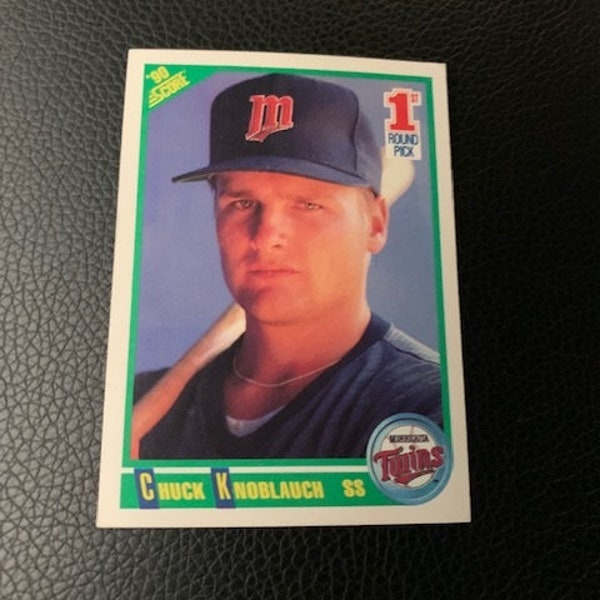 Chuck Knoblauch MLB Rookie Trading Card - Mint Condition RC - Very Good Minnesota Twins Baseball Player - by 1990 Score - In Case!