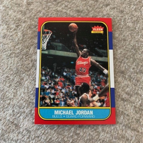 Michael Jordan 1986-87 Fleer Rookie Card - Mint Condition Reprint - Very Good Chicago Bulls NBA Player