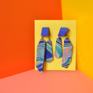 Statement Geometric Earrings ESSAOUIRA from 'VACACIÓN' collection urban geometric cut polymer happy totem edgy architecture image 3