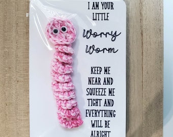 Worry Worm, Soft Pocket Stress Reliever, Fidget Toy, Anxiety Relief Gift, ADHD Children's Toy, Stocking Stuffer