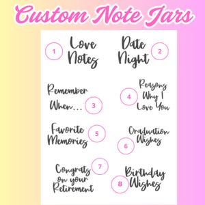 Custom Love Notes Jar Gift, Date Night Ideas, Gift for Boyfriend or ...