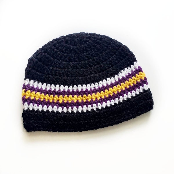 Ravens Football Baby Hat, Crochet Ravens Football Beanie for Baby, Ravens Football Baby Shower, Ravens Football New Baby Gift