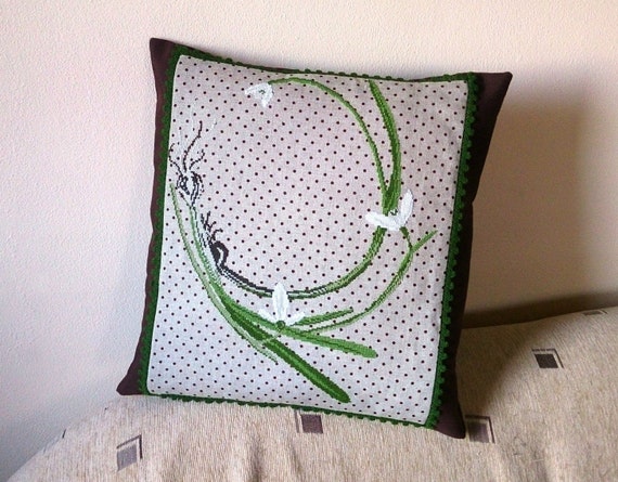 Decorative Cushion Snowdrops Cross Stitch Pillow Case Country Etsy