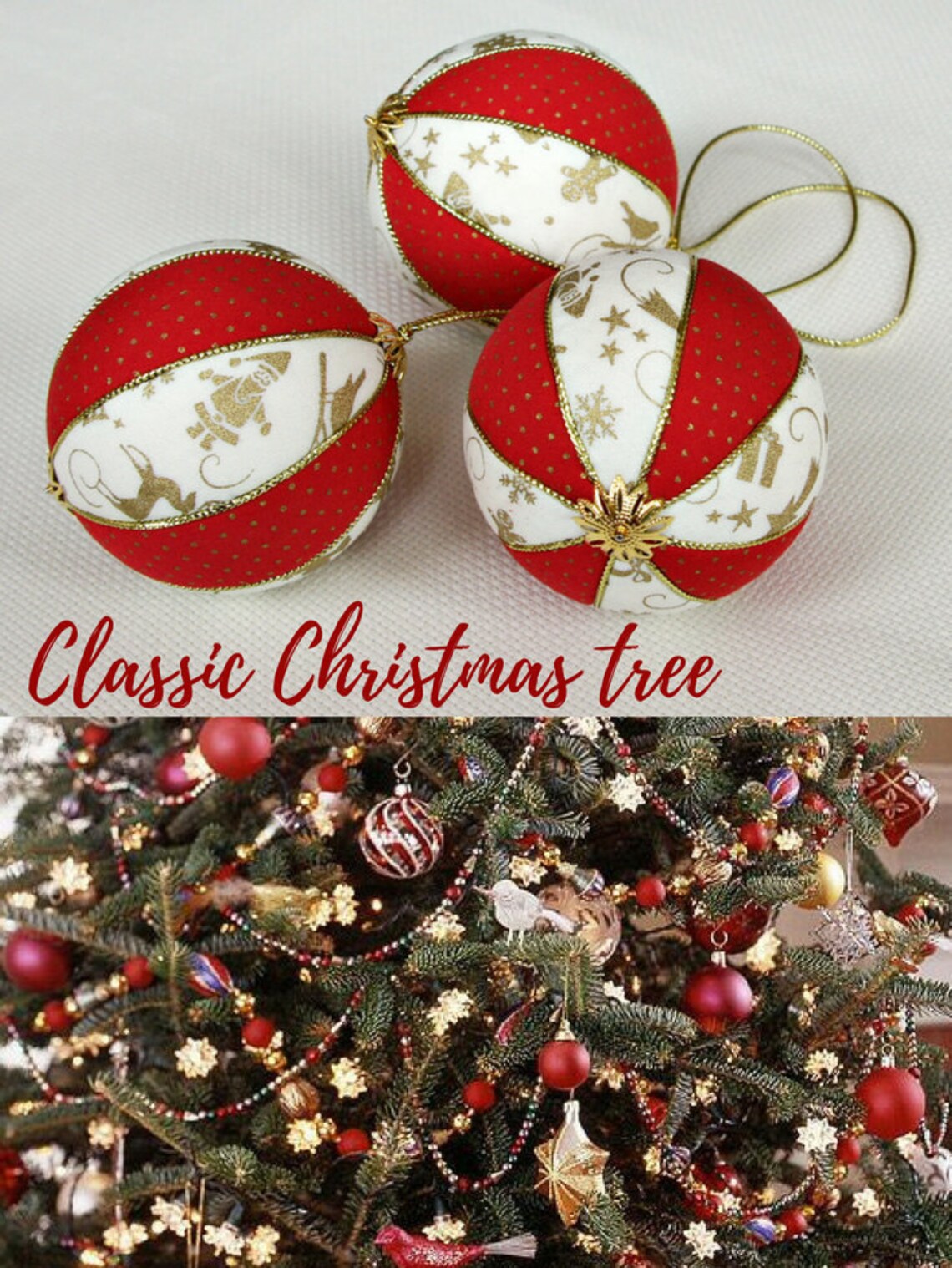 Christmas ball ornament traditional christmas decorations Xmas | Etsy