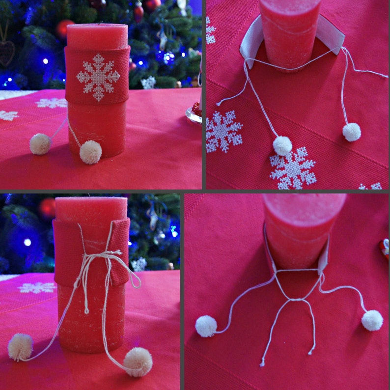 Christmas candle wrap Candle Accessories set Centerpiece Etsy