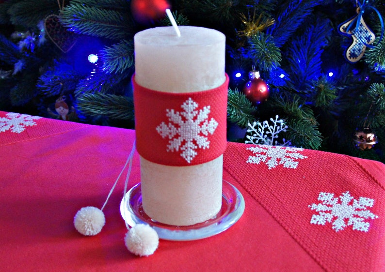 Christmas candle wrap Candle Accessories set Centerpiece Etsy