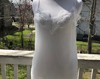medium / vintage / stunning white lace camisole / bridal lingerie / wedding night / anniversary gift / classic lingerie.