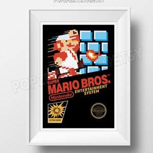 Super Mario Bros. Nes Cover Art Print Poster - Multiple Sizes