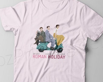 Roman Holiday T-shirt Many Colors - Minimalist Poster Tee - Unisex Tee 100% Cotton
