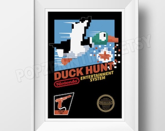 Póster impreso de arte de portada de Duck Hunt Nes - Múltiples tamaños