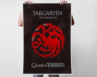 Targaryen GoT House Art Print Poster - Multiple Sizes