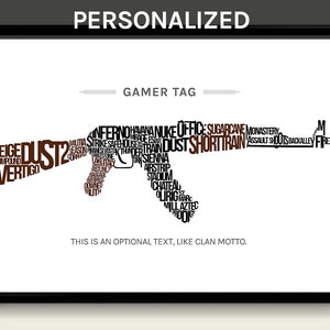 AK-47 CS Personalized Typographic Art Print Poster - Multiple Sizes