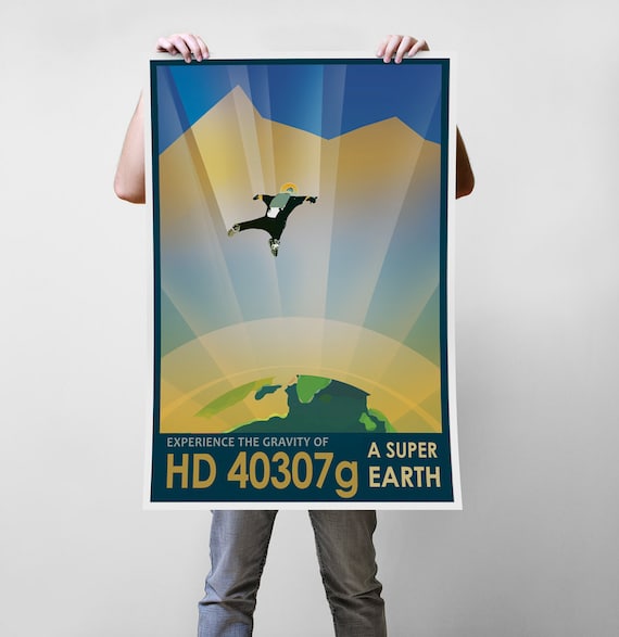 EARTH SUMMIT+5 ポスター Super Earth HD 40307g Planet of the Future NASA Propaganda
