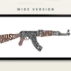 AK-47 CS Typographic Art Print Poster - Multiple Sizes