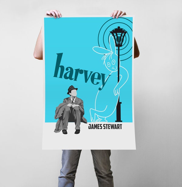 Harvey Movie Illustration Art Print Poster - Multiple Sizes