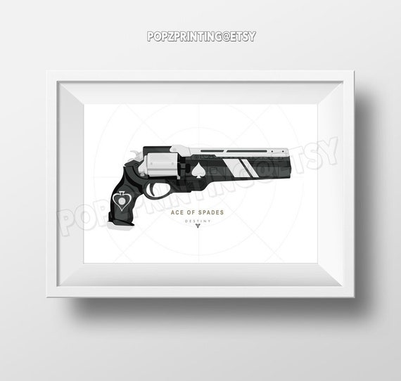 Ace of Spades - Futuristic Pistol Gun - Revolver Space Video Game