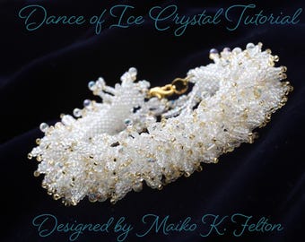 Tutorial e schema per perline, braccialetto di cristallo Dance of Ice di Maiko K. Felton