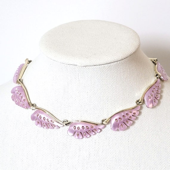 Vintage purple thermoset choker necklace with lil… - image 2