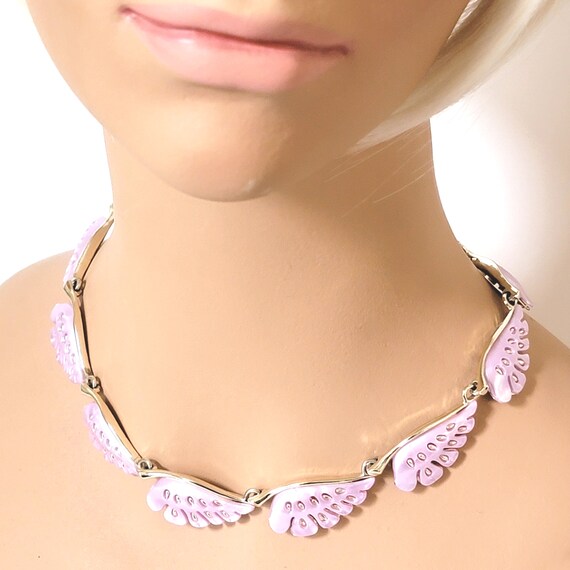 Vintage purple thermoset choker necklace with lil… - image 3