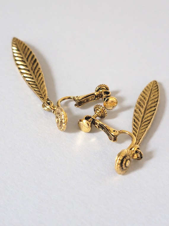 Vintage Dauplaise long skinny clip-on earrings in… - image 5