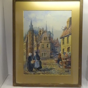 original market square in watercolour