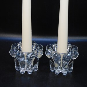 Reims Glass, Glass Candlesticks, French Candlestick, Vintage Candlestick, Cut Glass Candlesticks, French Vintage, 1960s, French Interior