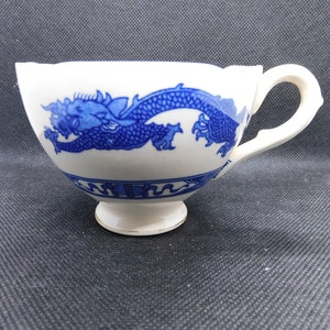 Antique Royal Cauldon Blue Dragon tea cups