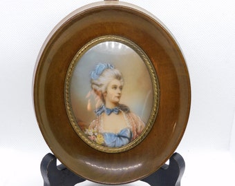 Original French Miniature Portrait, 19th Century